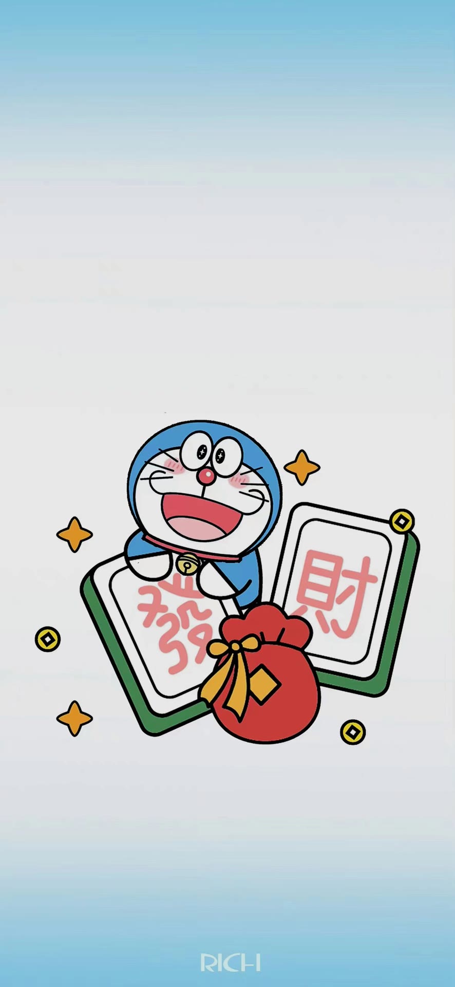 哆啦A梦新年祝福手机壁纸